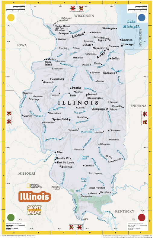 Giant Traveling Floor Map of Illinois
